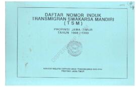 Daftar nomor induk transmigrasi Swakarsa Mandiri Propinsi Jawa Timur tahun 1998/1999 Propinsi Jaw...