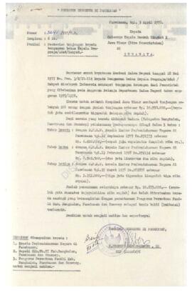 Surat dari Gubernur di Pamekasan kepada Gubernur KDH TK. I Jawa Timur ( Biro Pemerintahan ) di Su...