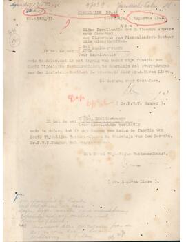 Surat Edaran No.44 dari de Recomuda voor Oost Java Dr. F.W.T Hunger kepada Letnangubernur Jendral...