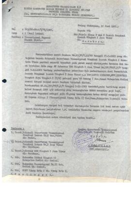 Surat dari Kantor Departemen Transmigrasi Kabupaten Dati II Tapanuli Selatan Propinsi Sumatera Ut...