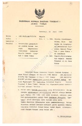 Berkas dari Wakil Gubernur KDH TK I Jawa Timur kepada 1. Kepala Direktorat,Dinas, Biro dan Badan ...