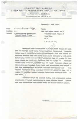 Surat dari Dep Trans RI Kanwil Prop. Daerah Tk I Jawa Timur