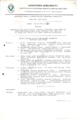 Surat Keputusan Ka.Kanwil Dep.Kes Prop Jatim Nomor : HK.00.06.6.2.495 tentang pemberian ijin teta...