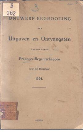 Begrooting van de bedrijven van het gewest preanger regentschappen voor het dienstjaar 1922  Renc...