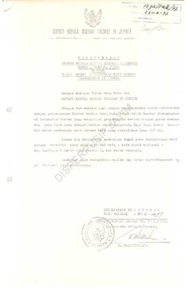 Surat dari Bupati Kepala Daerah Tingkat II Jember kepada Direktorat Jenderal Transmigrasi Departe...