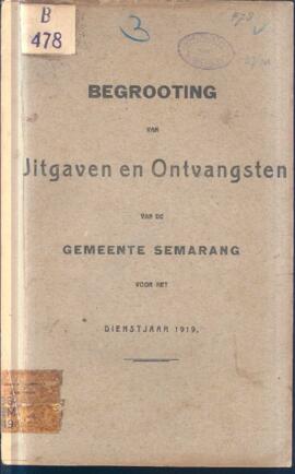 Begrooting van uitgaven en ontvangsten van het gewest Semarang dienstjaar 1917  Anggaran Penerima...