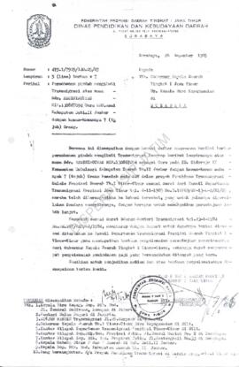 Surat dari Dirjen Pengarahan dan pembinaan Jakarta
