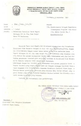 Surat dari Kepala Dinas Pekerjaan Umum Citpta Karya Dati I Jawa Timur kepada Kepala Kantor Wilaya...